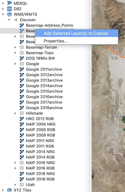 QGIS screenshot add layer to canvas